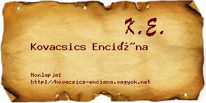 Kovacsics Enciána névjegykártya